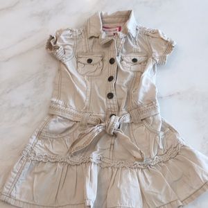 Gap Kids Girls Light Khaki (Cream) Color S/S Utility Dress-Size 3